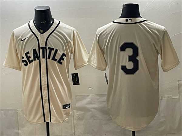 Men%27s Seattle Mariners #3 J.P. Crawford Cream Alternate Stitched Jersey