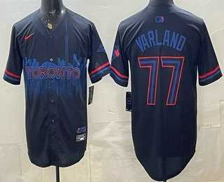 Men%27s Toronto Blue Jays #77 Louis Varland Black City Limited Jersey