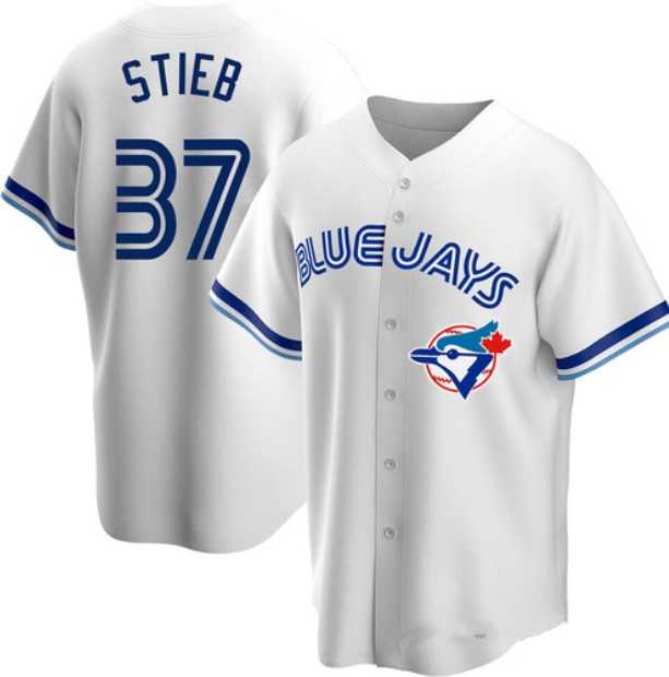 Men%27s Toronto Blue Jays #37 Dave Stieb White Cooperstown Collection Jersey Dzhi