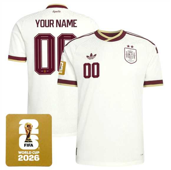 Men%27s Spain Team Custom 2026 World Cup Away Soccer Jersey