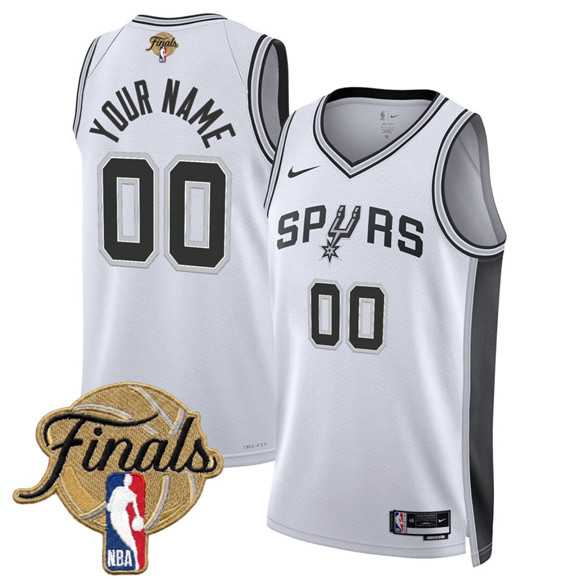 Men%27s San Antonio Spurs Active Player Custom White 2026 Finals Patch Association Edition Stitched Basketball Jersey