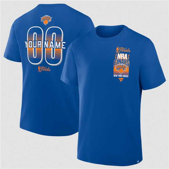 Men%27s New York Knicks Blue 2026 Finals Custom Legacy T-Shirt