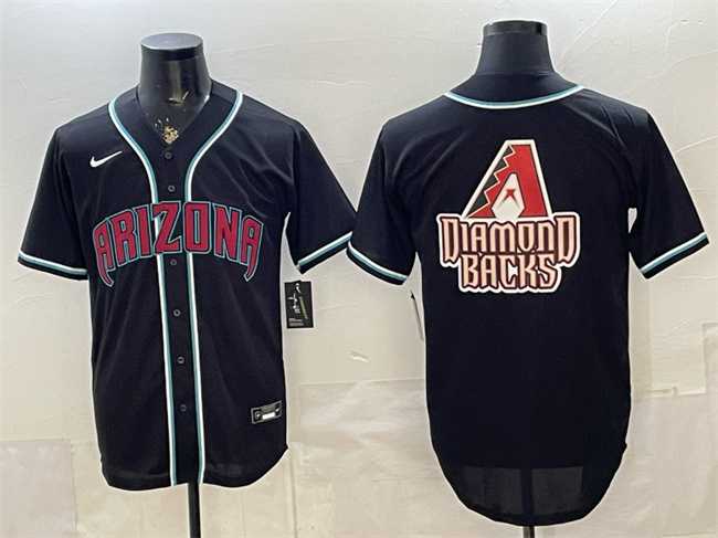 Men%27s Arizona Diamondbacks Team Big Logo 2026 Fashion Replica Black Out Stitched Jersey Dzhi