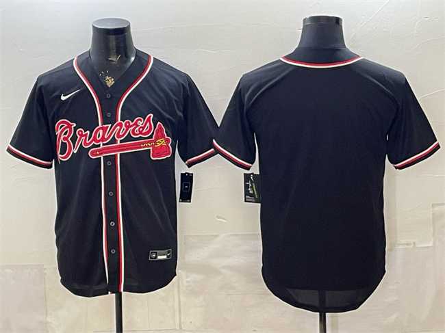 Men%27s Atlanta Braves Blank 2026 Fashion Replica Black Out Stitched Jersey