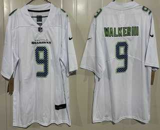Men%27s Seattle Seahawks #9 Kenneth Walker III Limited White Fashion Vapor Jersey