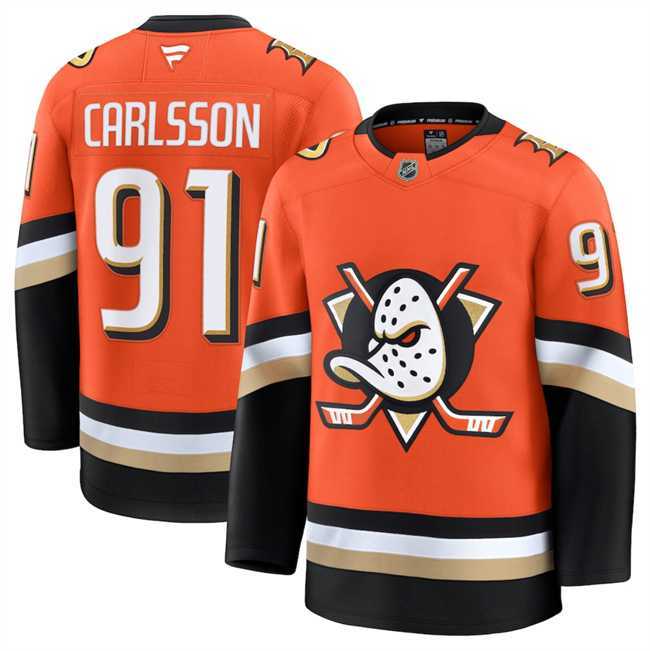 Men%27s Anaheim Ducks #91 Leo Carlsson Orange 2026 Home Stitched Jersey Dzhi