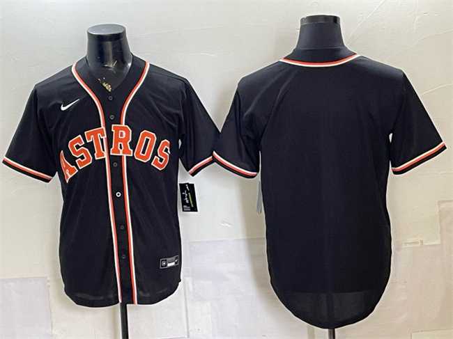 Men%27s Houston Astros Blank 2026 Fashion Replica Black Out Stitched Jersey