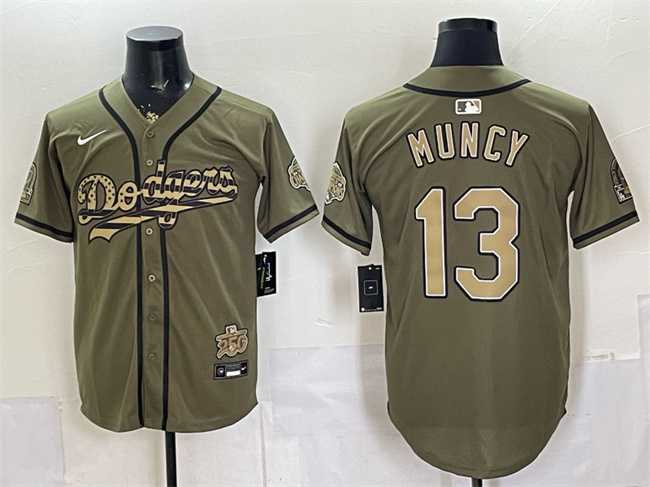 Men%27s Los Angeles Dodgers #13 Max Muncy Olive 2026 Armed Forces Day Stitched Jersey Dzhi