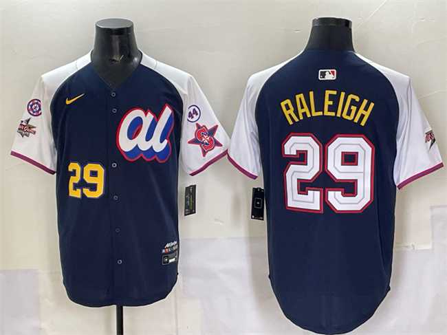 Men%27s American League #29 Cal Raleigh Navy Alternate 2025 All-Star With Patch Edition Limited Stitched Jersey