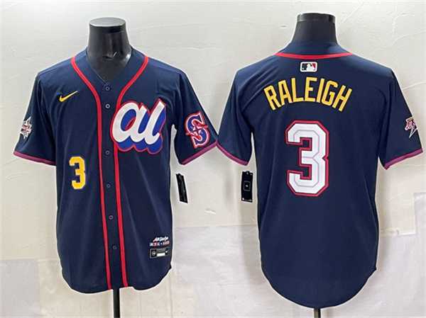 Men%27s American League #3 Cal Raleigh Navy 2025 All-Star Edition Limited Stitched Jersey