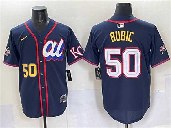 Men%27s American League #50 Kristofer Bubic Navy 2025 All-Star Edition Limited Stitched Jersey
