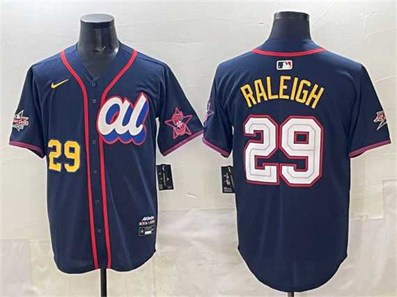 Men%27s American League #29 Cal Raleigh Navy 2025 All-Star Edition V2 Limited Stitched Jersey