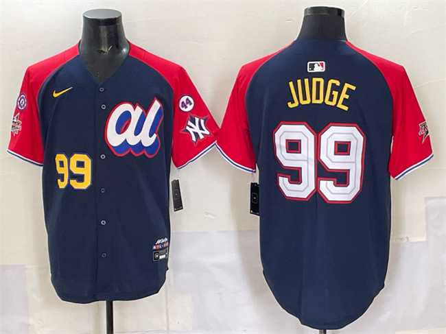 Men%27s American League #99 Aaron Judge Navy Red Alternate 2025 All-Star With Patch Edition Limited Stitched Jersey
