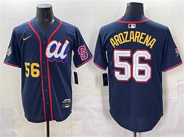 Men%27s American League #56 Randy Arozarena Navy 2025 All-Star Edition Limited Stitched Jersey