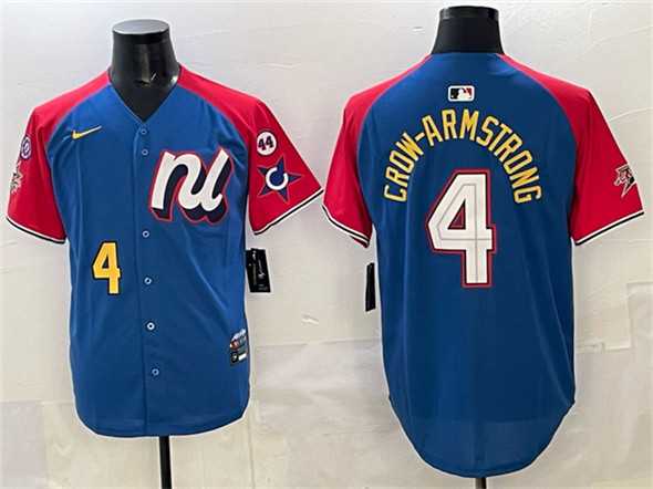 Men%27s National League #4 Pete Crow-Armstrong Blue Red Alternate 2025 All-Star With Patch Edition Limited Stitched Jersey