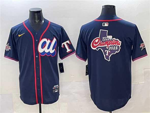 Men%27s American League Texas Rangers Team Big Logo Navy 2025 All-Star Edition Limited Stitched Jersey