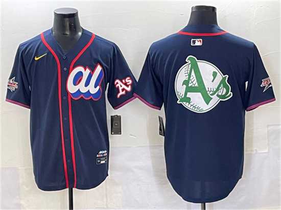 Men%27s American League Oakland Athletics Team Big Logo Navy 2025 All-Star Edition Limited Stitched Jersey