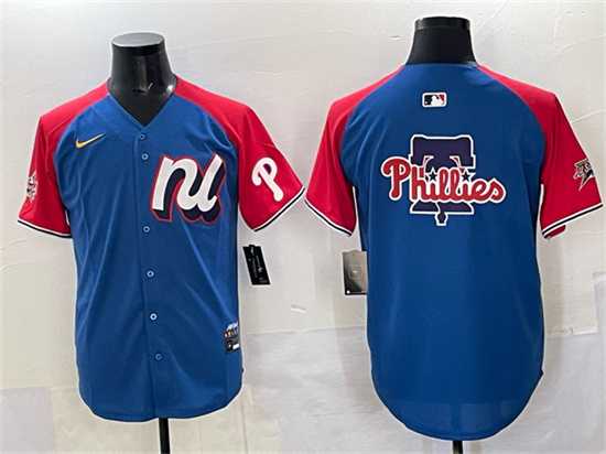 Men%27s National League Philadelphia Phillies Team Big Logo Blue Red Alternate 2025 All-Star Edition Limited Stitched Jersey