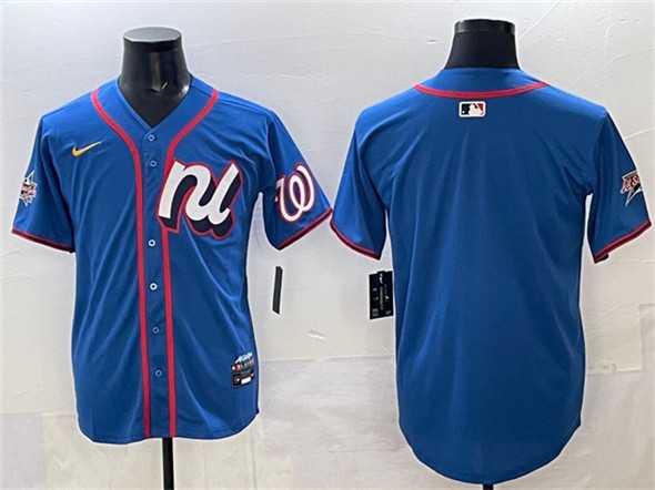 Men%27s National League Washington Nationals Blank Blue 2025 All-Star Edition Limited Stitched Jersey