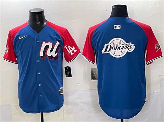 Men%27s National League Los Angeles Dodgers Team Big Logo Blue Red Alternate 2025 All-Star Edition Limited Stitched Jersey