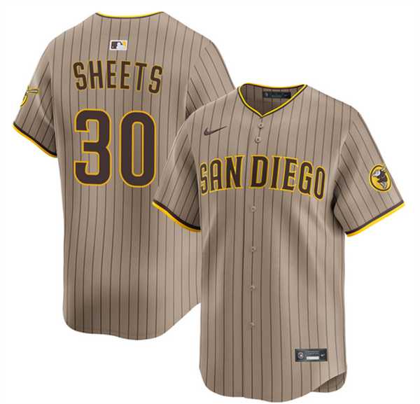 Men%27s San Diego Padres #30 Gavin Sheets Tan 2026 Alternate Limited Stitched Jersey Dzhi