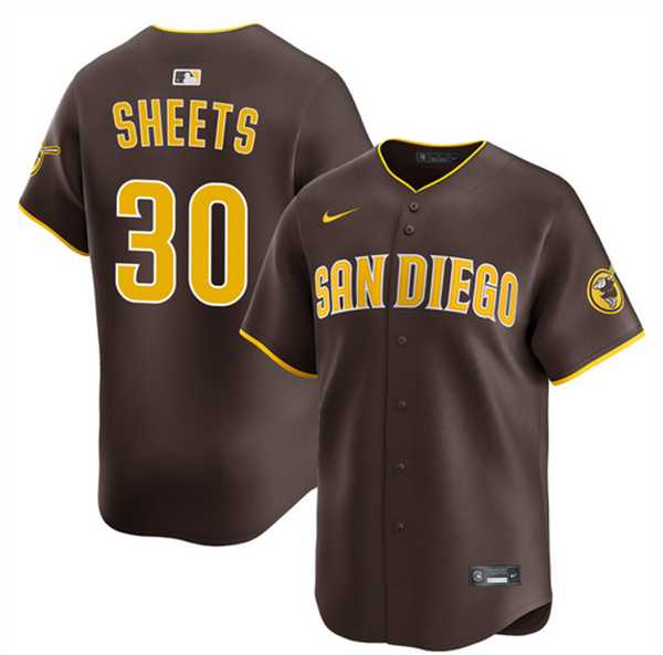 Men%27s San Diego Padres #30 Gavin Sheets Brown 2026 Road Limited Stitched Jersey Dzhi