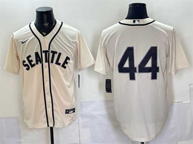 Men%27s Seattle Mariners #44 Julio Rodriguez Cream Alternate Stitched Jersey