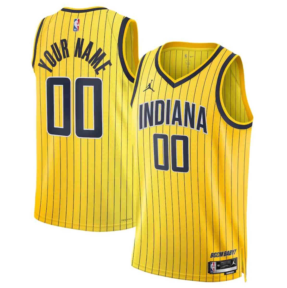 Men%27s Indiana Pacers Active Player Custom Yellow 2026-27 Statement Edition Swingman Stitched Basketball Jersey