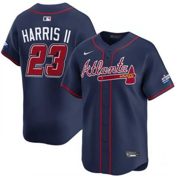 Men%27s Atlanta Braves #23 Michael Harris II Navy 2025 Speedway Classic Alternate Limited Stitched Jersey Dzhi