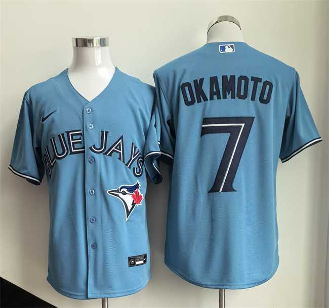 Men%27s Toronto Blue Jays #7 Kazuma Okamoto Blue Limited Stitched Jersey