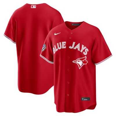 Men%27s Toronto Blue Jays Blank Red 50 Seasons Patch Stitched Jersey