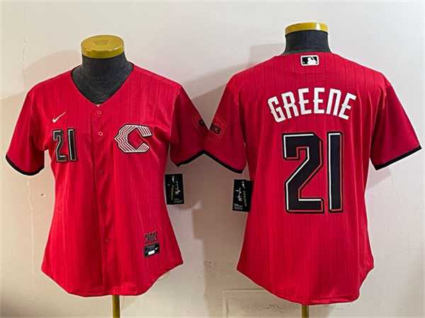 Women%27s Cincinnati Reds #21 Hunter Greene Red 2026 City Connect Stadium Stitched Jersey