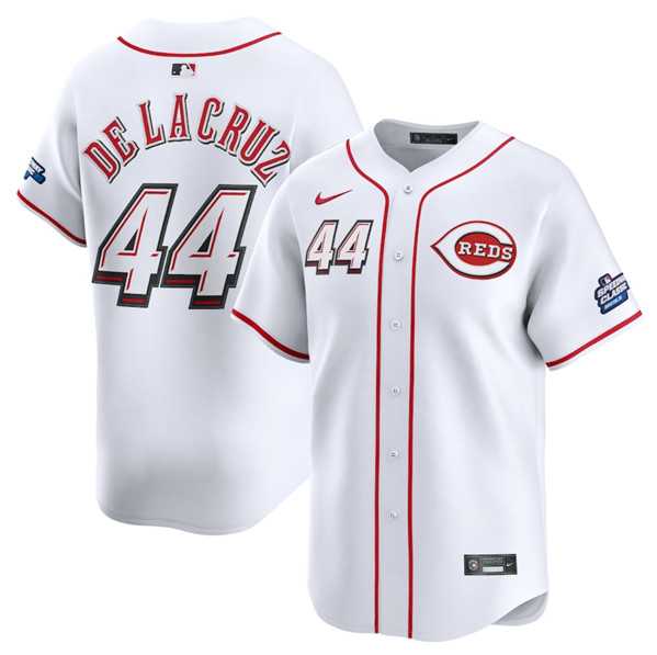 Men%27s Cincinnati Reds #44 Elly De La Cruz White 2025 Speedway Classic Home Limited Stitched Jersey Dzhi
