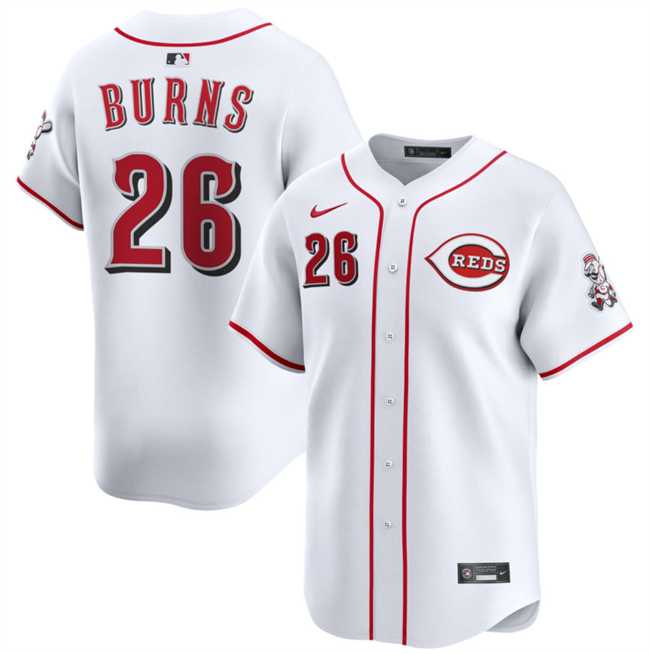 Men%27s Cincinnati Reds #26 Chase Burns White Home Limited Stitched Jersey Dzhi
