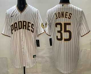 Men%27s San Diego Padres #35 Randy Jones White Cool Base Jersey
