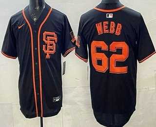 Men%27s San Francisco Giants #62 Logan Webb Black Limited Jersey