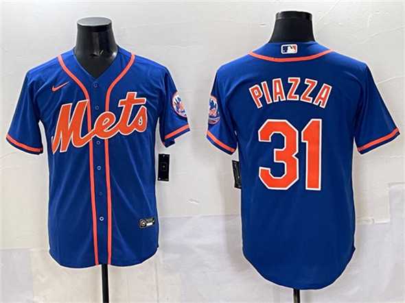 Men%27s New York Mets #31 Mike Piazza Blue Cool Base Stitched Jersey