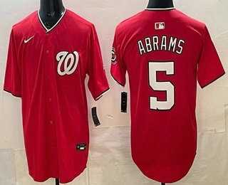 Men%27s Washington Nationals #5 CJ Abrams Red Limited Jersey