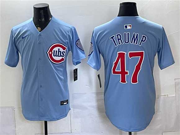 Men%27s Chicago Cubs #47 Trump Blue 2026 2nd Alternate Limited Stitched Jersey