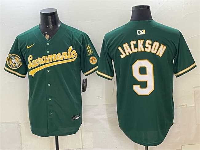 Men%27s Oakland Athletics #9 Reggie Jackson 2026 Green Alternate Sacramento Celebrating 125 Years Vapor Limited Stitched Jersey Dzhi