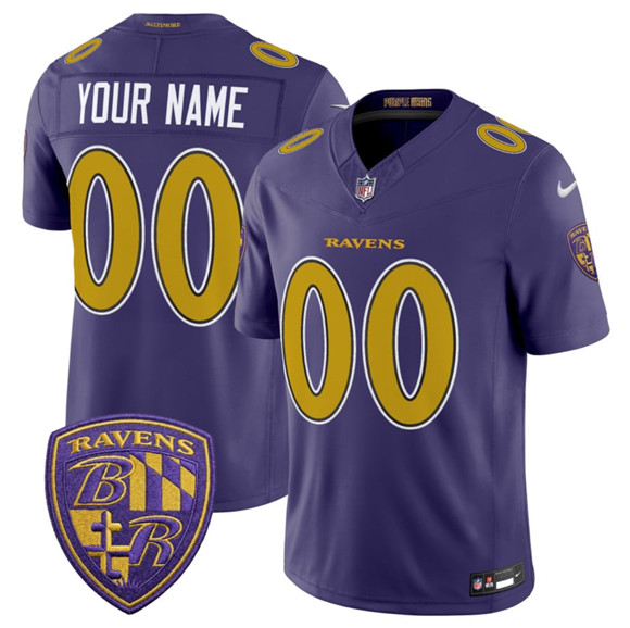 Men%27s Baltimore Ravens Active Player Custom Purple 2026 F.U.S.E. Alternate Vapor Limited Football Stitched Jersey