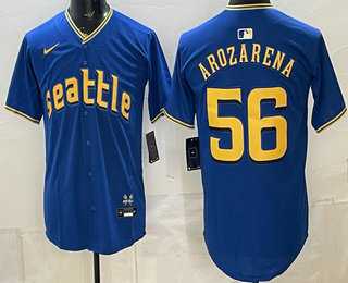 Men%27s Seattle Mariners #56 Randy Arozarena Blue City Limited Jersey Dzhi