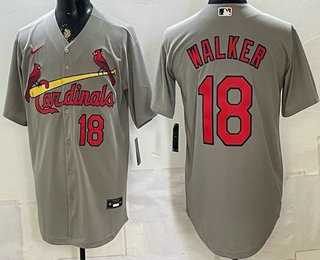 Men%27s St Louis Cardinals #18 Jordan Walker Grey Stitched Jersey