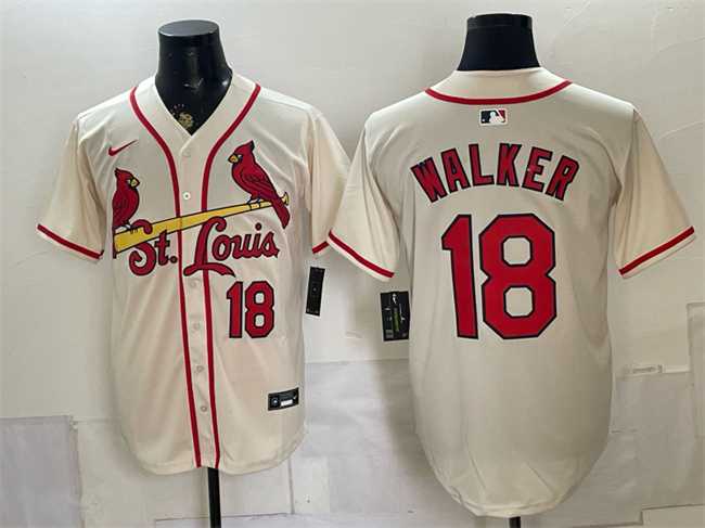 Men%27s St. Louis Cardinals #18 Jordan Walker Cream Limited Stitched Jersey