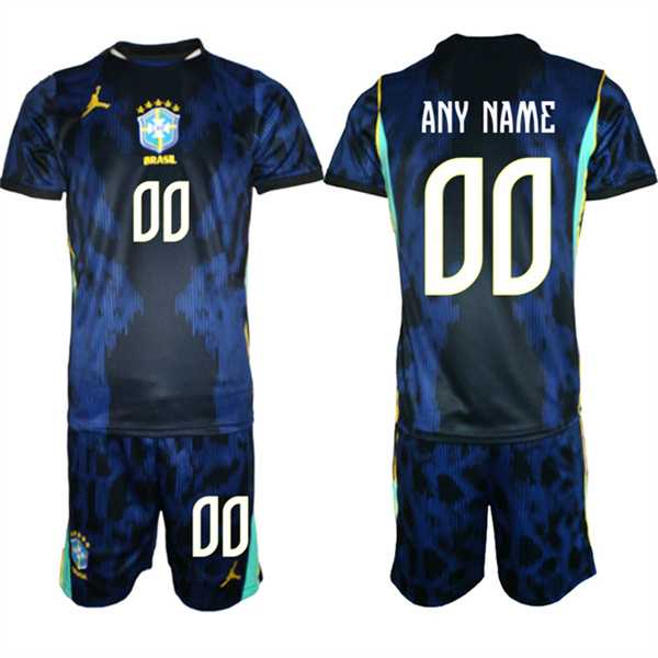 Men%27s Brazil national football team Custom Navy 2026 Away Soccer Jersey Suit