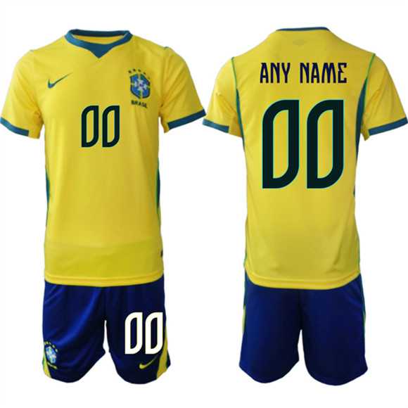 Men%27s Brazil national football team Custom Yellow Home 2026 Soccer Jersey Suit