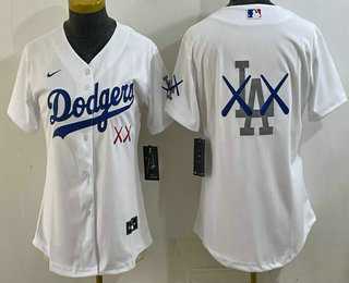 Women%27s Los Angeles Dodgers White Vapor Premier Limited Stitched Jersey Dzhi
