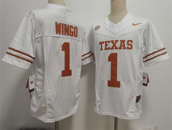 Men%27s Texas Longhorns #1 Ryan Wingo White 2026 F.U.S.E. Stitched Jersey