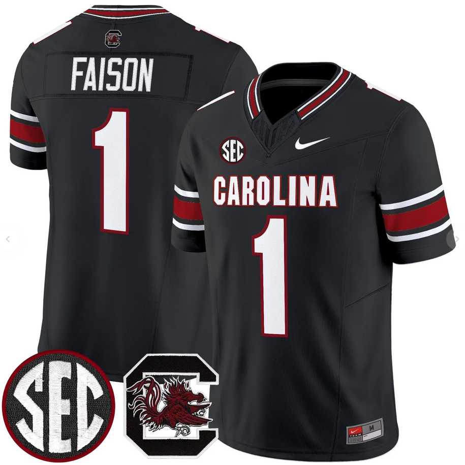 Men%27s South Carolina Fighting Gamecocks #1 Rahsul Falson Black 2026 F.U.S.E. Stitched Nike Jersey Dzhi