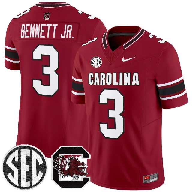Men%27s South Carolina Fighting Gamecocks #3 Mazeo Bennett Jr. Garnet 2026 F.U.S.E. Stitched Nike Jersey Dzhi